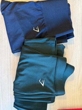 Gymshark Woman’s Leggings in Navy & Teal Green NWOT